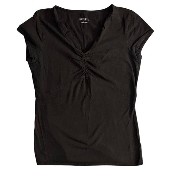 Merona Black V-Neck Short Sleeve Shirt - Picture 1 of 3